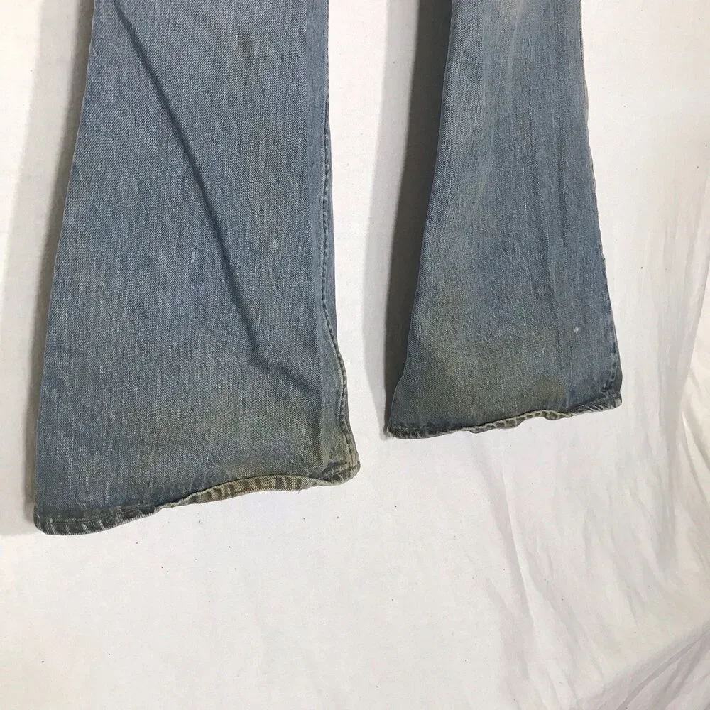 Vtg Levi's Big Bell Bottom Jeans 684-0217 Orange‎ Tab 32x33